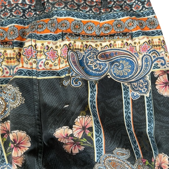 Johnny Was Biya Printed Multicolor Viva Croppes Twill Jeans Pants - Picture 12 of 12